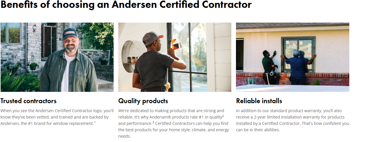 Benefits of choosing an Andersen Certified Contractor